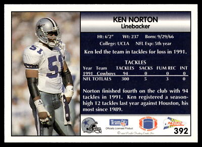 1992 Pacific #392 Ken Norton Near mint or better | eBay
