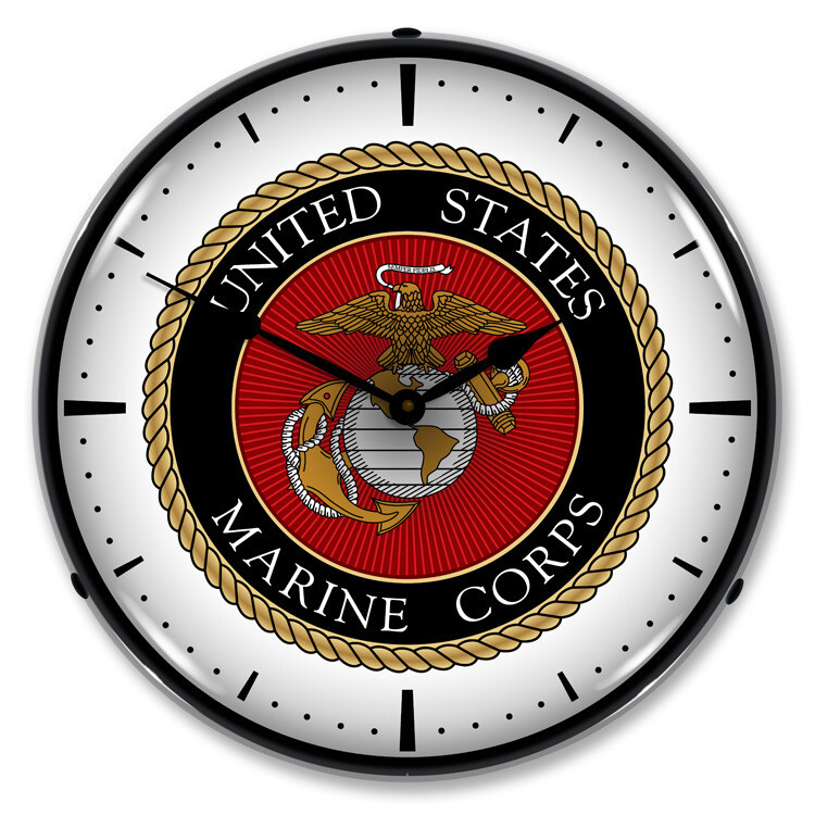 US Marine Corps, Lighted Backlit LED Wall Clock Free Shipping