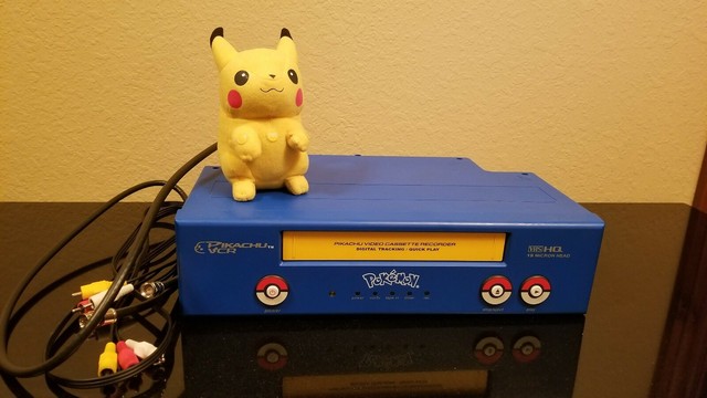 Pokemon Vcr Cassette Tape Player Vhs Pk240d With Pikachu Remote Tested Euc