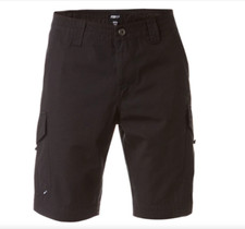 NEW FOX RACING sz 30 Slambozo solid black chino cargo shorts 21"