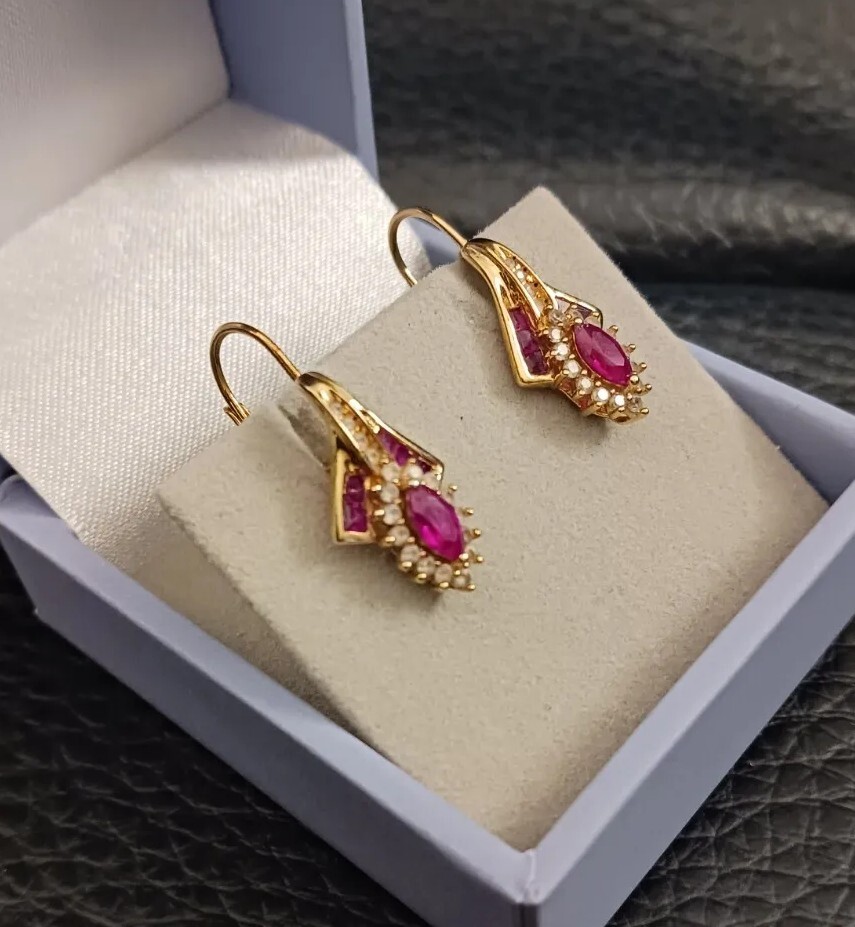 14Kt Gold Over Silver Lab Created Ruby Gemstone M… - image 8