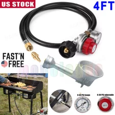 0-60PSI Adjustable Pressure Propane Hose with & Brass Fitting /Round Burner Head