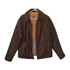 Vintage Robert Comstock Expedition Genuine Brown Leather Jacket Men s Small