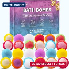Bath Bombs for Women Men, Basket Set for Mothers Day Gifts for Mom, 24-Pack Ha