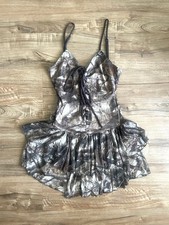 Lilyful Women’s Lace Up Camouflage Print Mini Dress Built in Shorts Size M