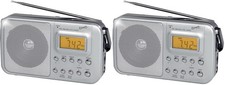 Supersonic SC-1091 Portable AM/FM/SW1-2 PLL Radio w/ Digital LCD Display Silver