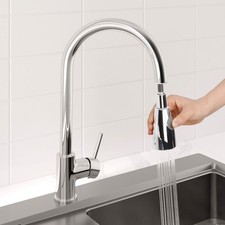 Pull Out Kitchen Mixer Tap Modern Mono Swivel Spout Single Lever Faucet Chrome