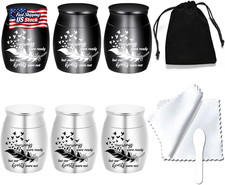 Small Keepsake Urns for Human Ashes - Set of 6 - Share Urn with Family Friends