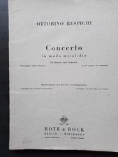 PARTITION ANCIENNE PIANO - RESPIGHI - CONCERTO IN MODO MISOLIDIO - RARE