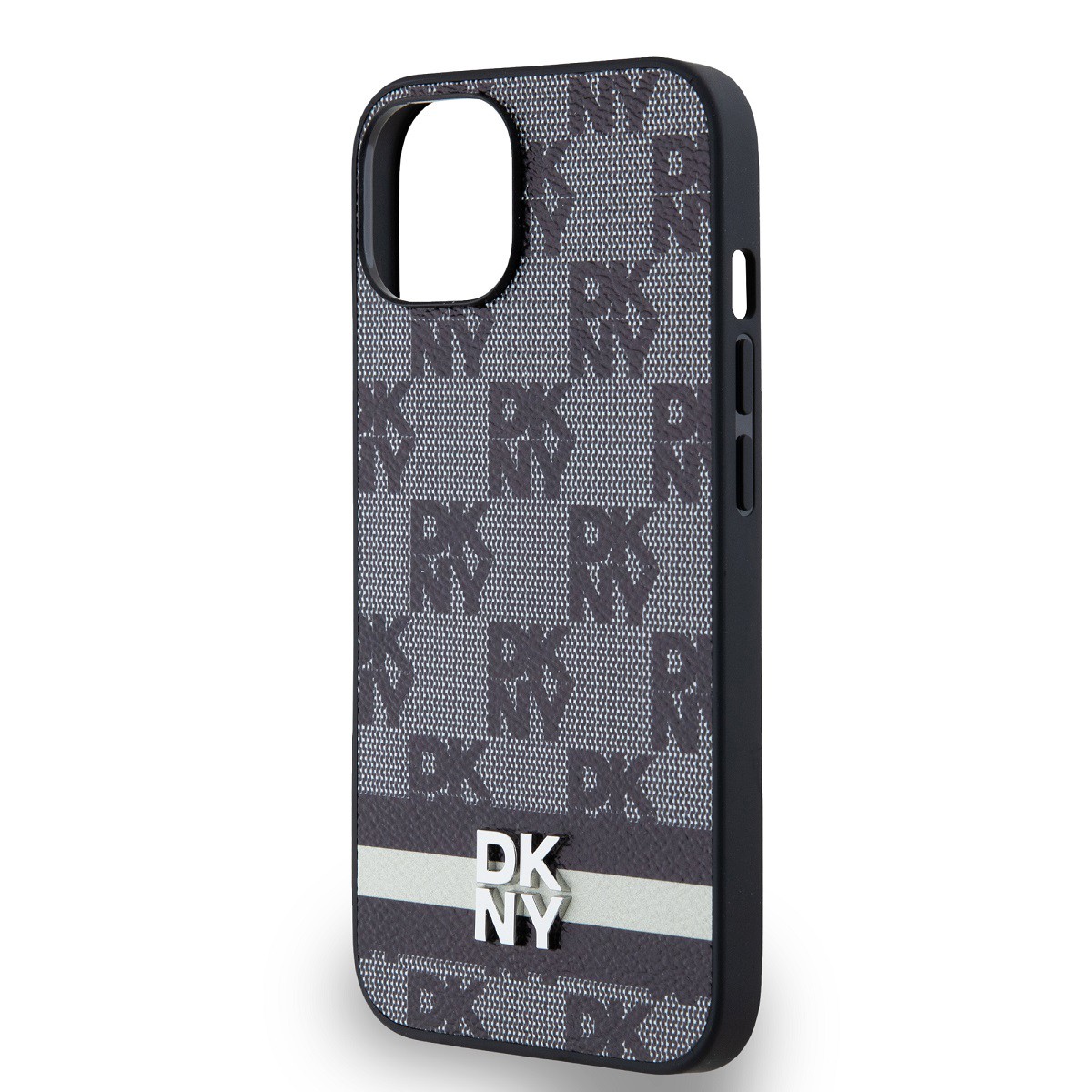 Coque DKNY iPhone 13 luxe noir motifs géométriques en polycarbonate