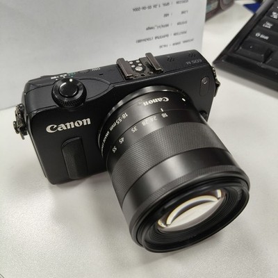 Canon EOS M Mirrorless Digital Camera with 18-55 F/3.5-5.6 STM Lens BLACK Gift