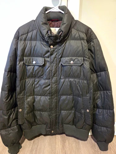 Brunello Cucinelli Men's Olive Green Hooded Quilted Goose Down Puffer Jacket - product listing photo