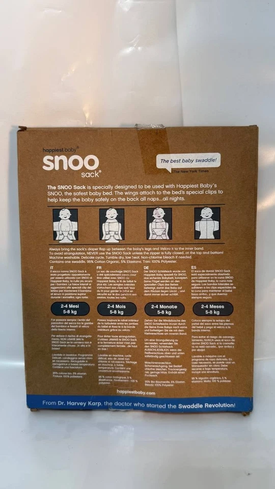 Happiest Baby SNOO Sleep Sack Size M (2-4 mo / 12-18 lb) – 100% Organic Cotton - Image 3 of 3
