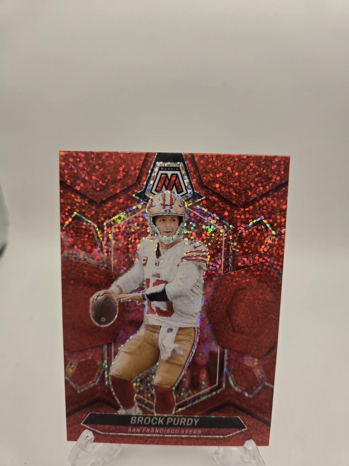 2024 Panini Mosaic Brock Purdy Red Sparkle Prizm Color Match #190