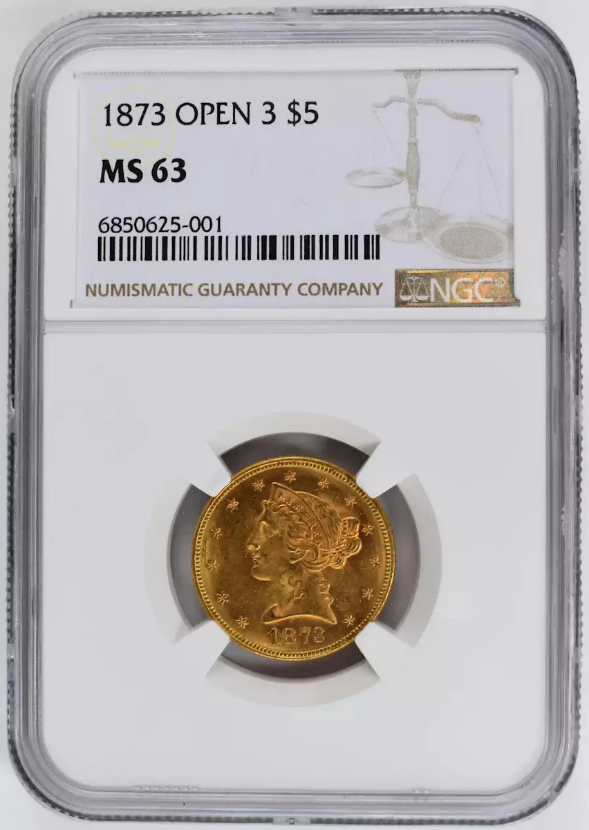 1873年 OPEN 3 $5 リバティ 金貨 NGC AU 55/NGC-14 1873 Year Half Eagle $5 US Gold Coins (Pre - 1933) for sale | eBay