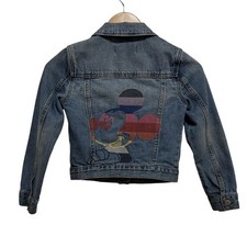 Disney Gap Girls M 8-9 Blue Cotton Long Sleeve Mickey Button Front Denim Jacket