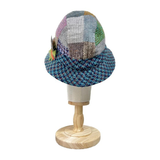 John Molloy Hat Patchwork Feather Hat Multicolor … - image 4