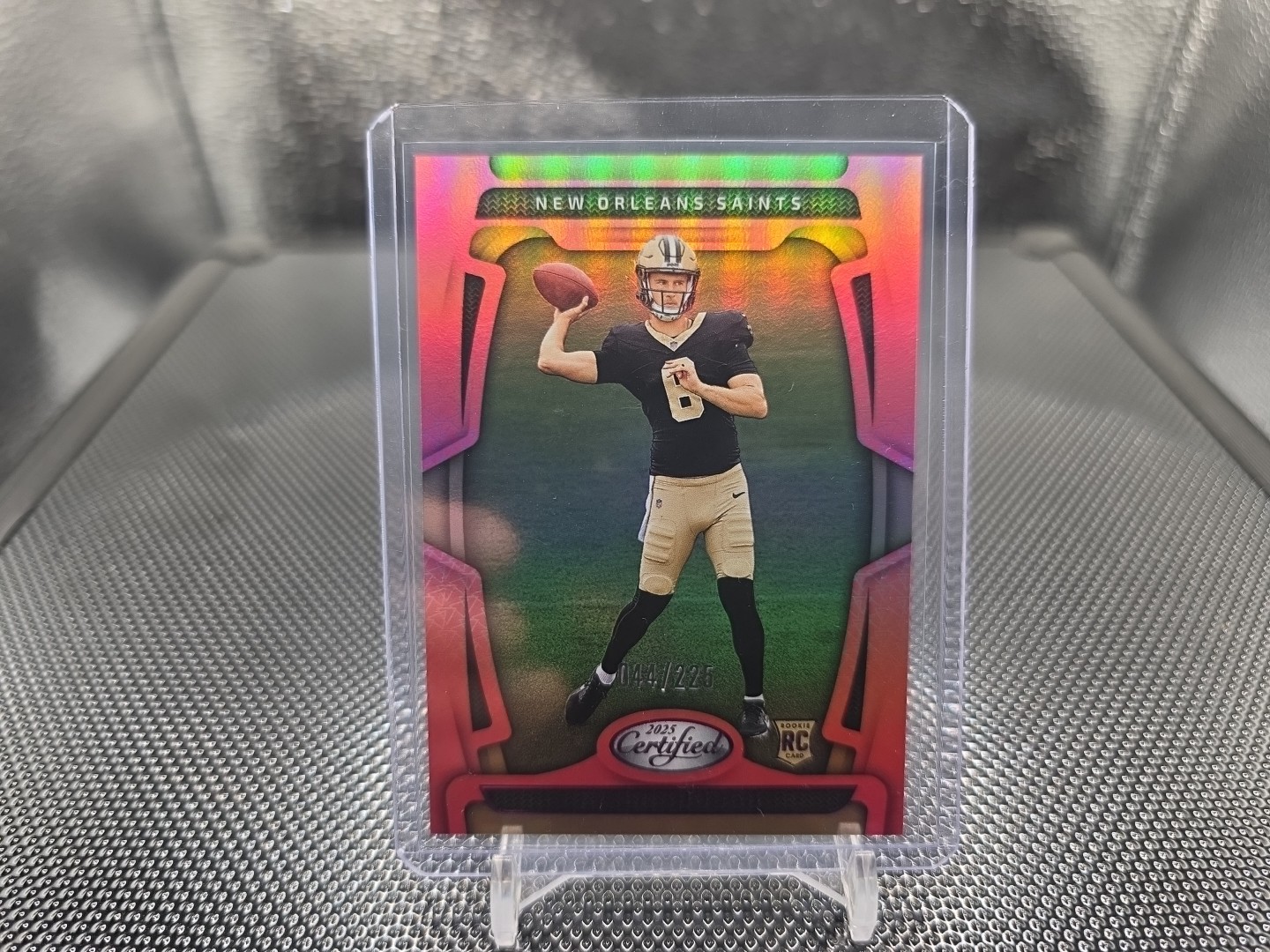 2025 Panini Certified - Rookies Tyler Shough #102 Mirror Pink /225 (RC)