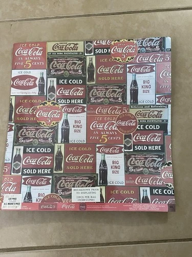 Coca Cola 12x12 Scrapbook Paper Pad Vintage Ads EK Success 25 Sheets