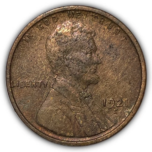 1921-S Lincoln Wheat Cent Very Fine VF Coin #25254