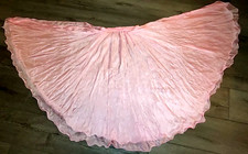 Belly Dance SILK Full Skirt 8 yard hem 36" Long PINK
