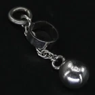 VTG Sterling Silver - Ball Orb Ring Chain Drop Bracelet Charm - 1g