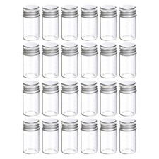 24Pcs 8ml Mini Glass Bottles with Aluminum Screw Caps for DIY Crafts