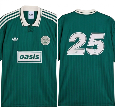 adidas x Oasis Tour Jacquard Jersey Logo Top Green Originals Retro