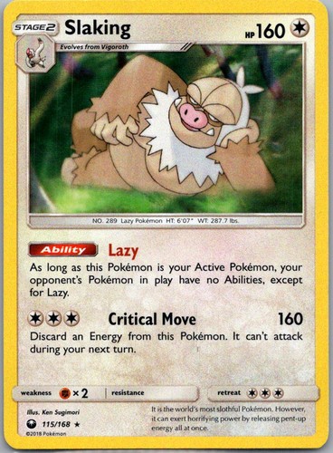 Slaking 115/168 Celestial Storm Rare Holo Pokemon