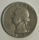 1949 Washington Quarter Circulated 90% Silver