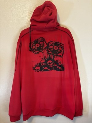 Hoodie Size Xxl Red Turntablist Dj Turntable Skull Fashion 