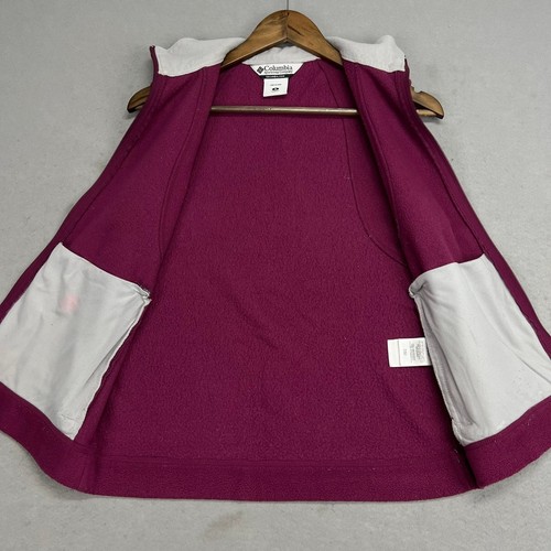 Columbia Fleece Vest Full Zip Pockets Sleeveless Outdoor Magenta Pink Womens S - Picture 3 of 8