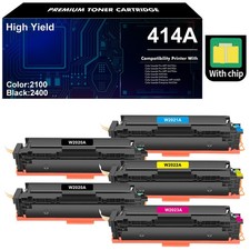 5PK Toner for HP 414A W2020A Color Laserjet Pro MFP M479fdw M454dn with Chip