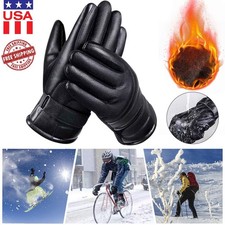 1/2x Winter Leather Warm Lined Driving Gloves, Touchscreen Texting Compatible US