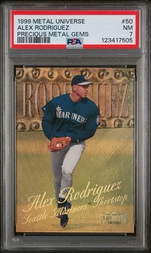 1999 Metal Universe Precious Metal Gems Alex Rodriguez PMG PSA 7 /50 LOW POP