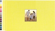 potricher Small Photo Album 4x6 100 Photos Linen Cover 100 Pockets, Yellow