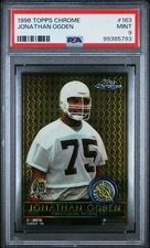 JONATHAN OGDEN 1996 Topps Chrome #163 RC PSA 9 MINT / Baltimore Ravens / HOF