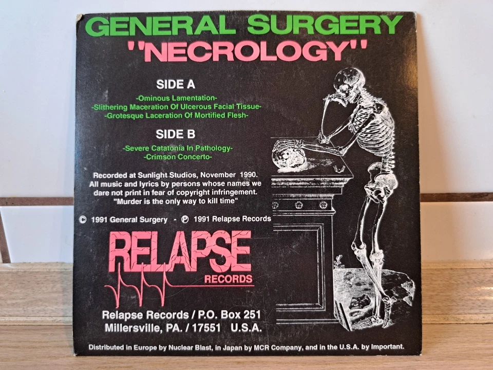 General Surgery (Swe) - Necrology 7" Vinyl (1991) Limited to 1000 First Pressing - Bild 2 von 4