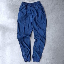 Vintage 90s Nike Mini Swoosh Tonal Track Pants Nylon Windbreaker Medium Blue