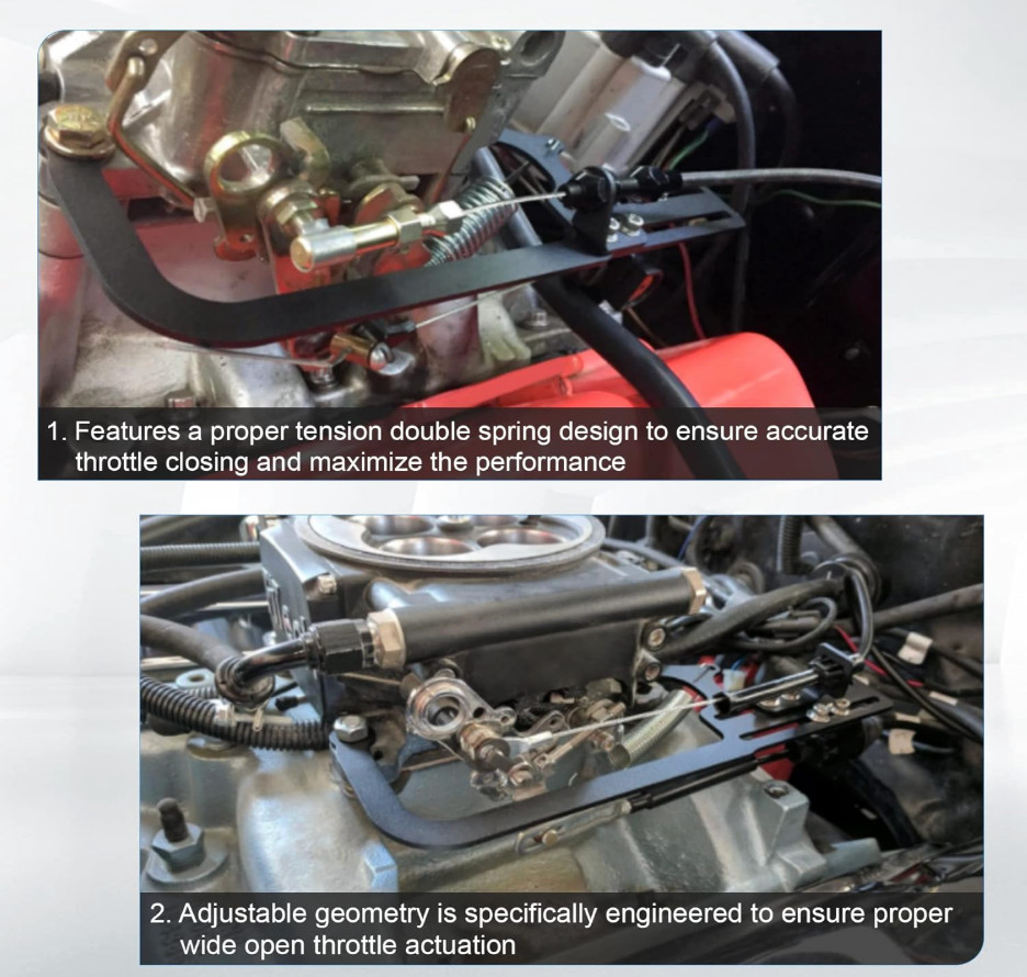 Carb / EFI Throttle & Kickdown Cable Mount Bracket Kit – Steel