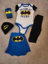 Baby Boy Batman Outfit With Cape 0-6 Month Size