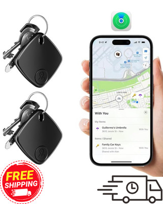 2 Pack Bluetooth Tracker Works with Apple Find My, Key Finder Locator with Sound