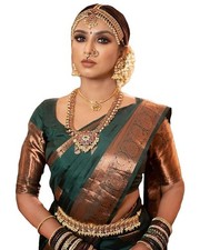 Women's Kanjivaram Soft Silk Banarasi Sarees With Blouse Piece