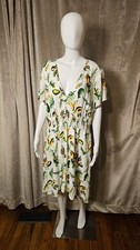 Forever 21+ Tropical Avocado Print Dress 3X Lined Cute Intriguing
