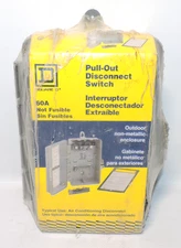 Square D Pull Out Disconnect Switch Box 60A Not Fusible A/C Outdoor Enclosure