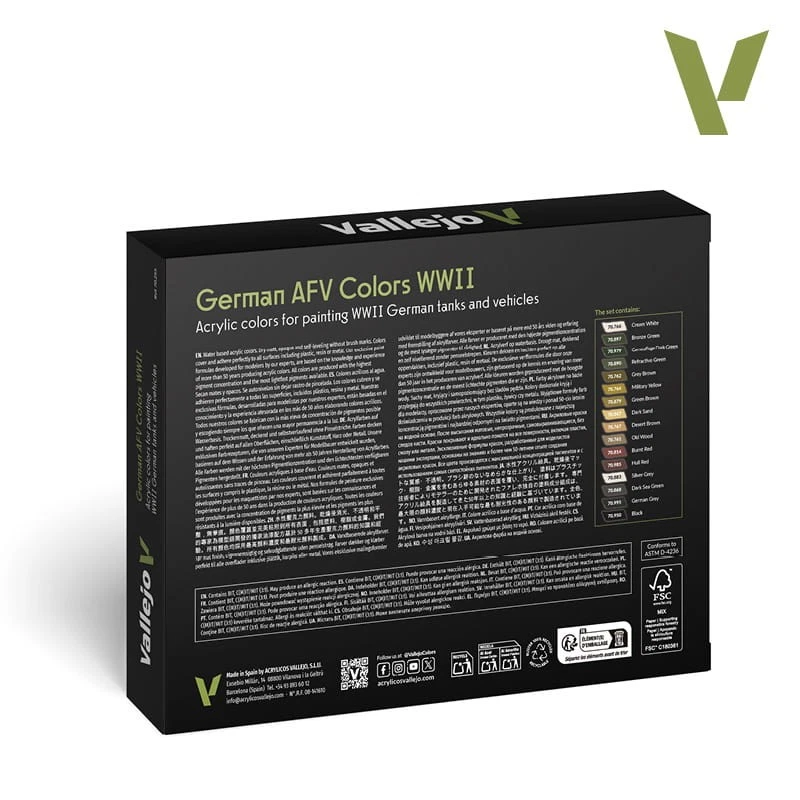 VALLEJO 70255 German AFV Colors WWII (16 paints) [PAINT SET] - Bild 2 von 4