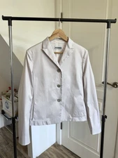 JIL SANDER Women's Lightweight Cotton/Nylon Blazer Jacket Size 38 Rare Piece