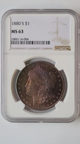 * 1880-S PROOFLIKE *NICE TONING* PRISTINE+ GEM BU MS MORGAN SILVER DOLLAR *