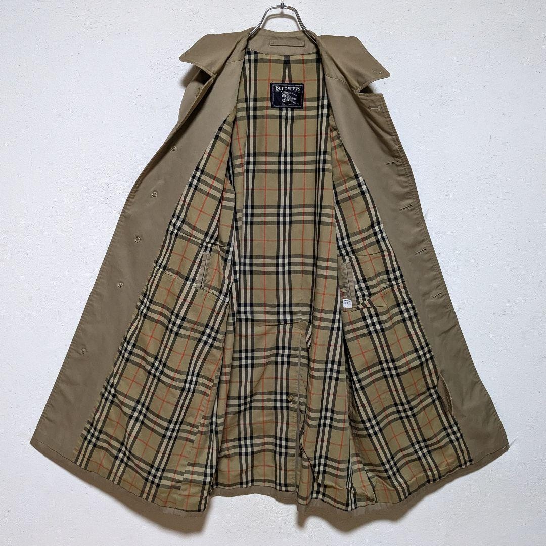 Burberrys Vintage Balmacaan Coat Made in England Nova Check Beige Mens Size M thumbnail 4
