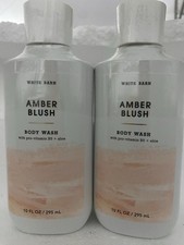 2 New AMBER BLUSH WHITE BARN BATH  BODY WORKS BODY WASH SHOWER GEL